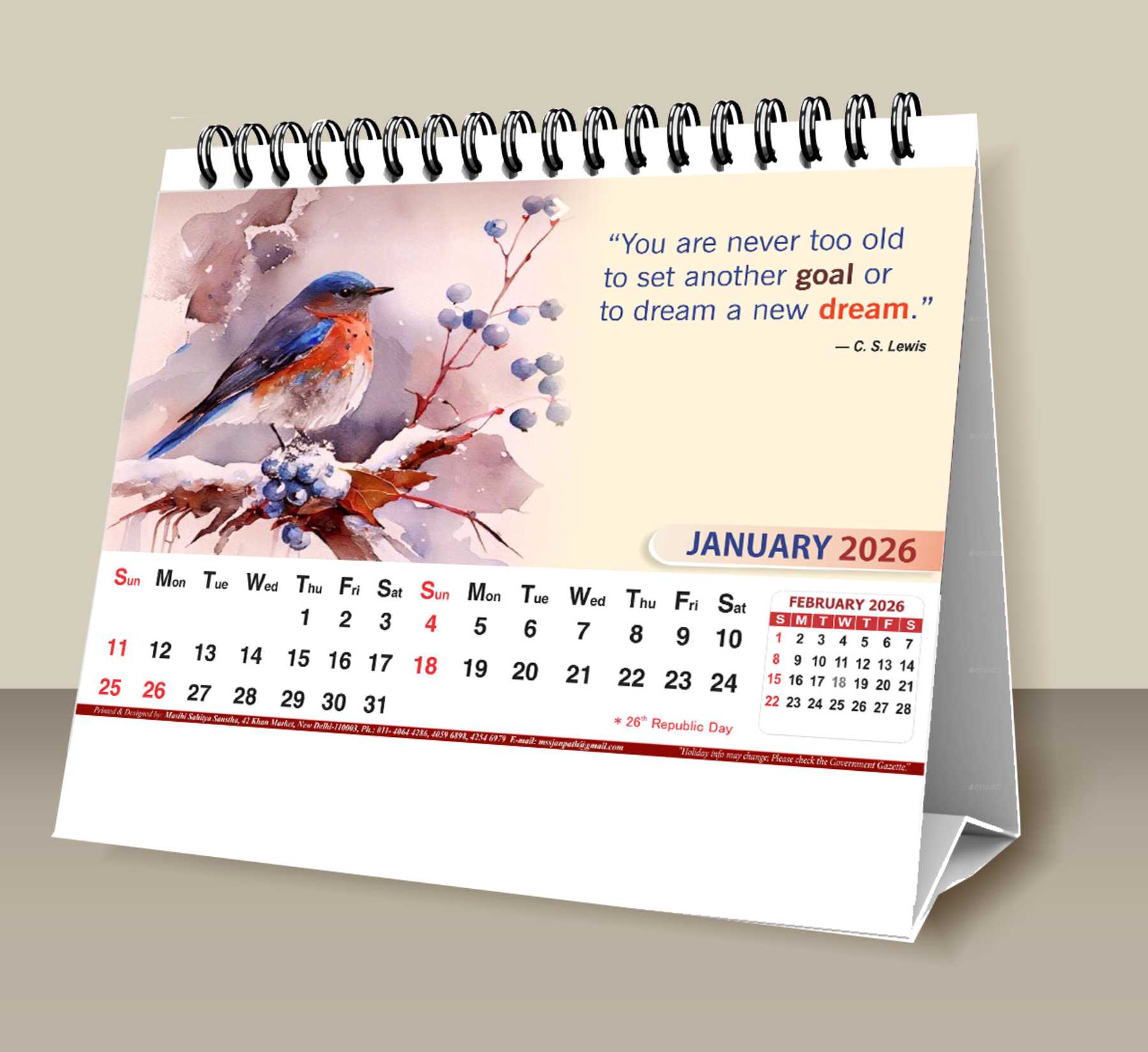 Desk Planner (General Picture) Calendar 2026